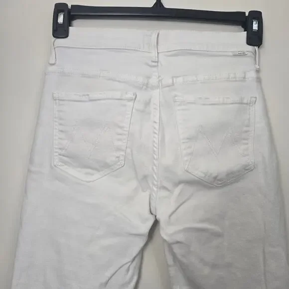 MOTHER The Insider Crop Step Fray Size 26 Fairest of Them All White Denim Jeans - Picture 9 of 12